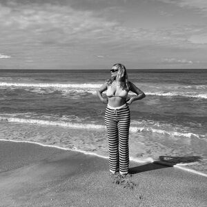 Black and White Striped Crochet Pants